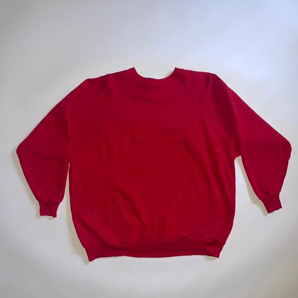 Vintage 80s 90s Hanes Her Way Red Crewneck Pullover Sweatshirt - Picture 3 of 3
